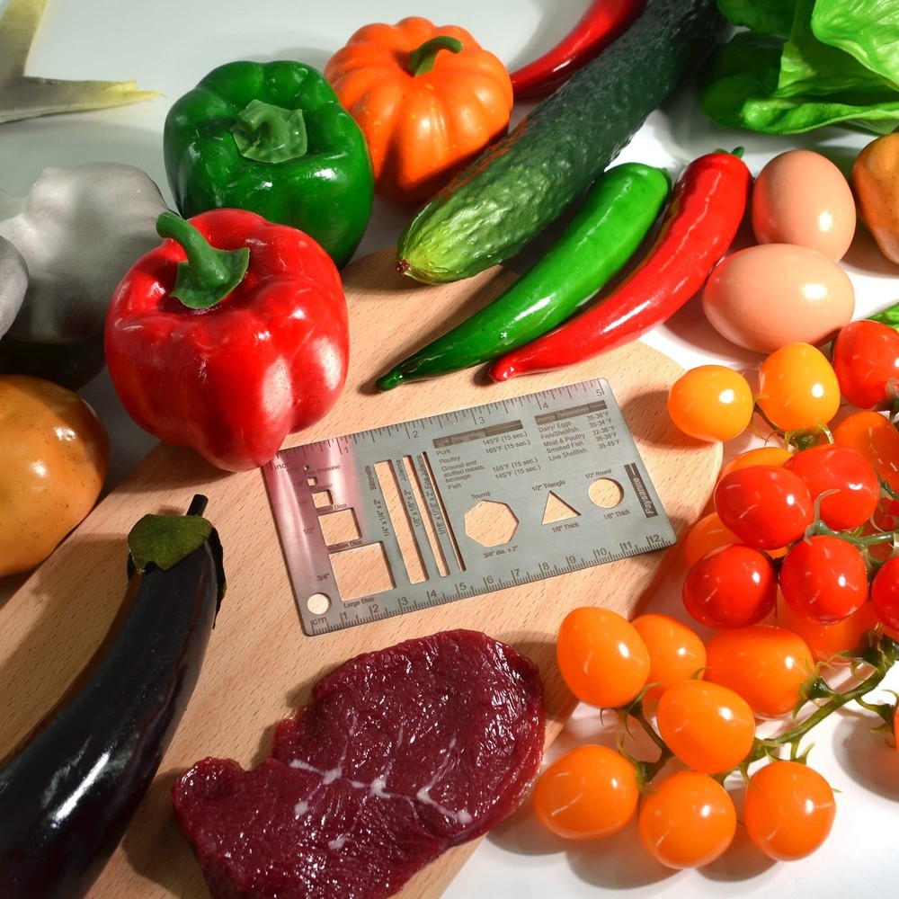 Culinary Ruler Stainless Streel Mini Cutting Reference Template Cooking Measu...