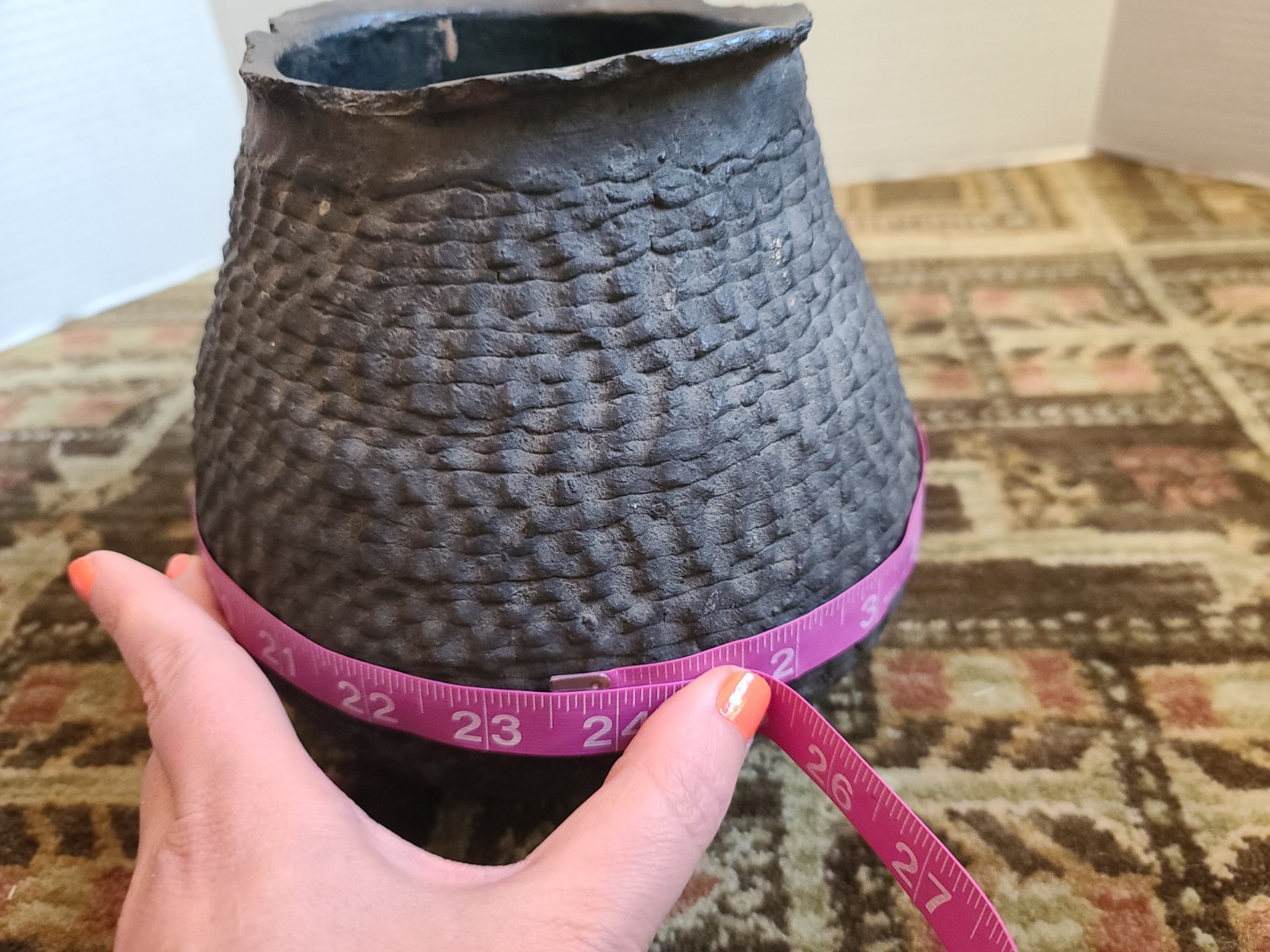 Ancient Anasazi Corrugated Olla Pot Jar Vessel 7" Tall Native American Artifact