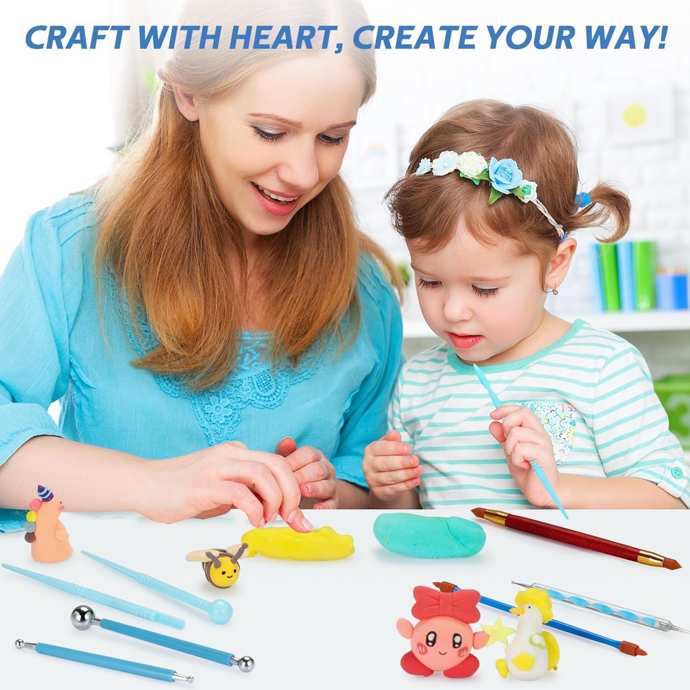 Polymer Clay Tools, Modeling Dotting Tools, Silicone Clay Sculpting Tool, Air...