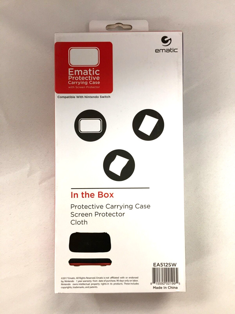 EMATIC PROTECTIVE CARRYING CASE (EA512SW) for Nintendo Switch w/Screen Protector