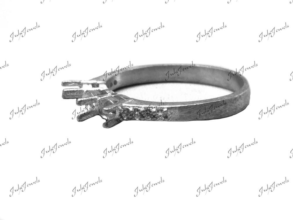 925 Silver 3x4 mm Oval Semi Mount Ring Setting Stackable Semi Mount Ring 3x4 mm