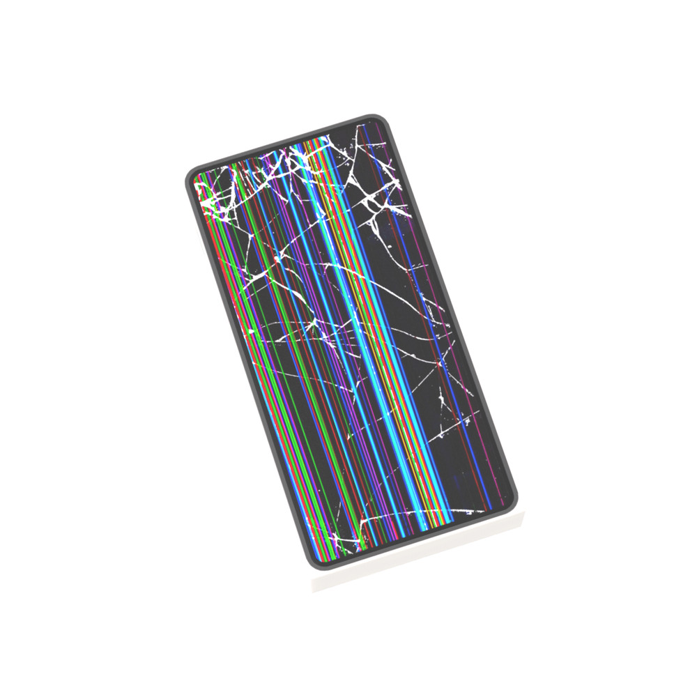 Cracked Broken Pattern - Cell Smart Phone, Custom Printed (1 x 2 White Tile)
