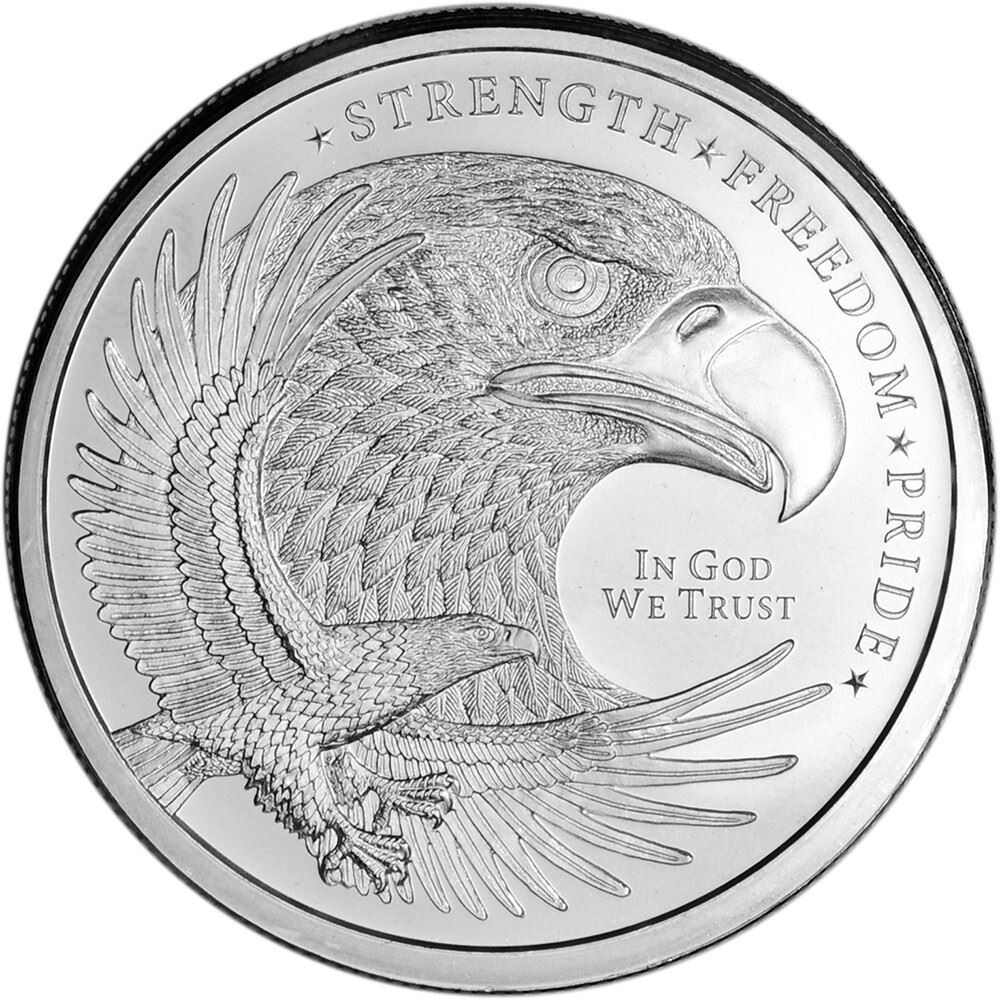 2 oz Golden State Mint Silver Round Eagle Design .999 Fine