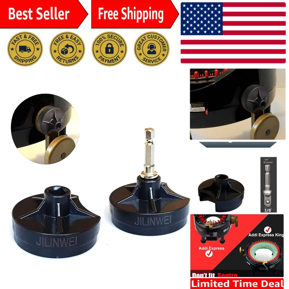 Addi Knitting Machine Adapter 2-Pack with Hex Screwdriver Bit & Quick Knit Power