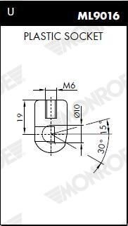 Gas Spring, boot/cargo area MONROE ML5708
