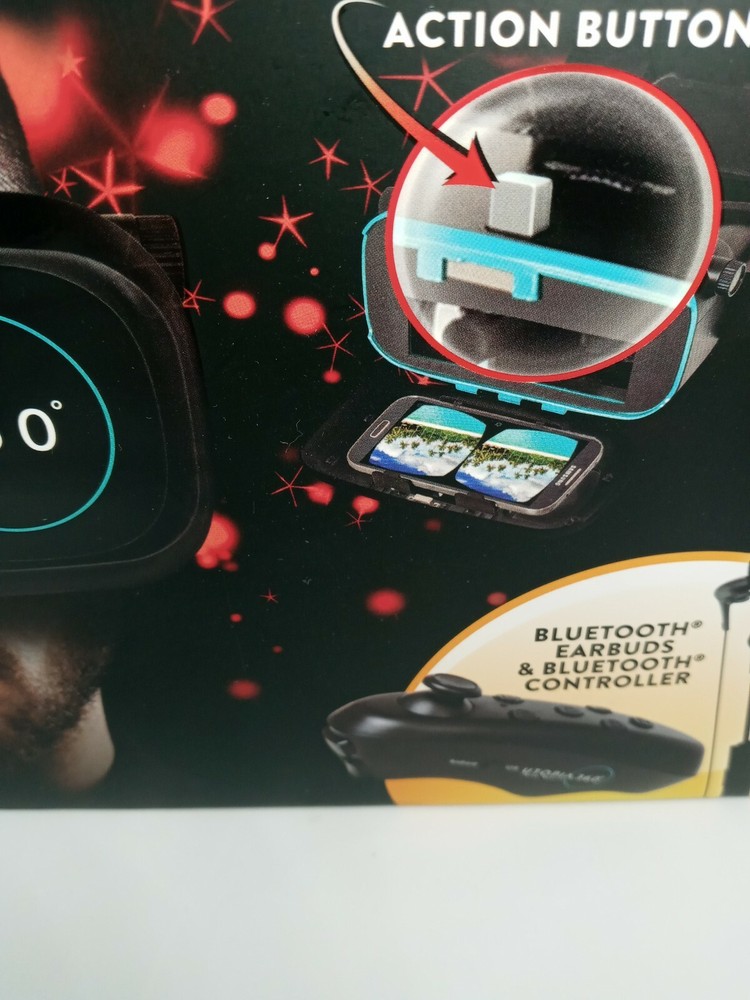 Utopia ReTrak 360 Degree 3D VR Headset Bundle Bluetooth Earbuds & Controller NIB