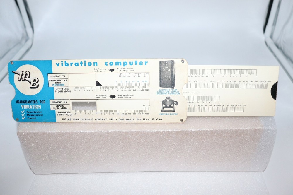 1954 Copr. Slide Chart MB MANUFACTURING Vibration Computer