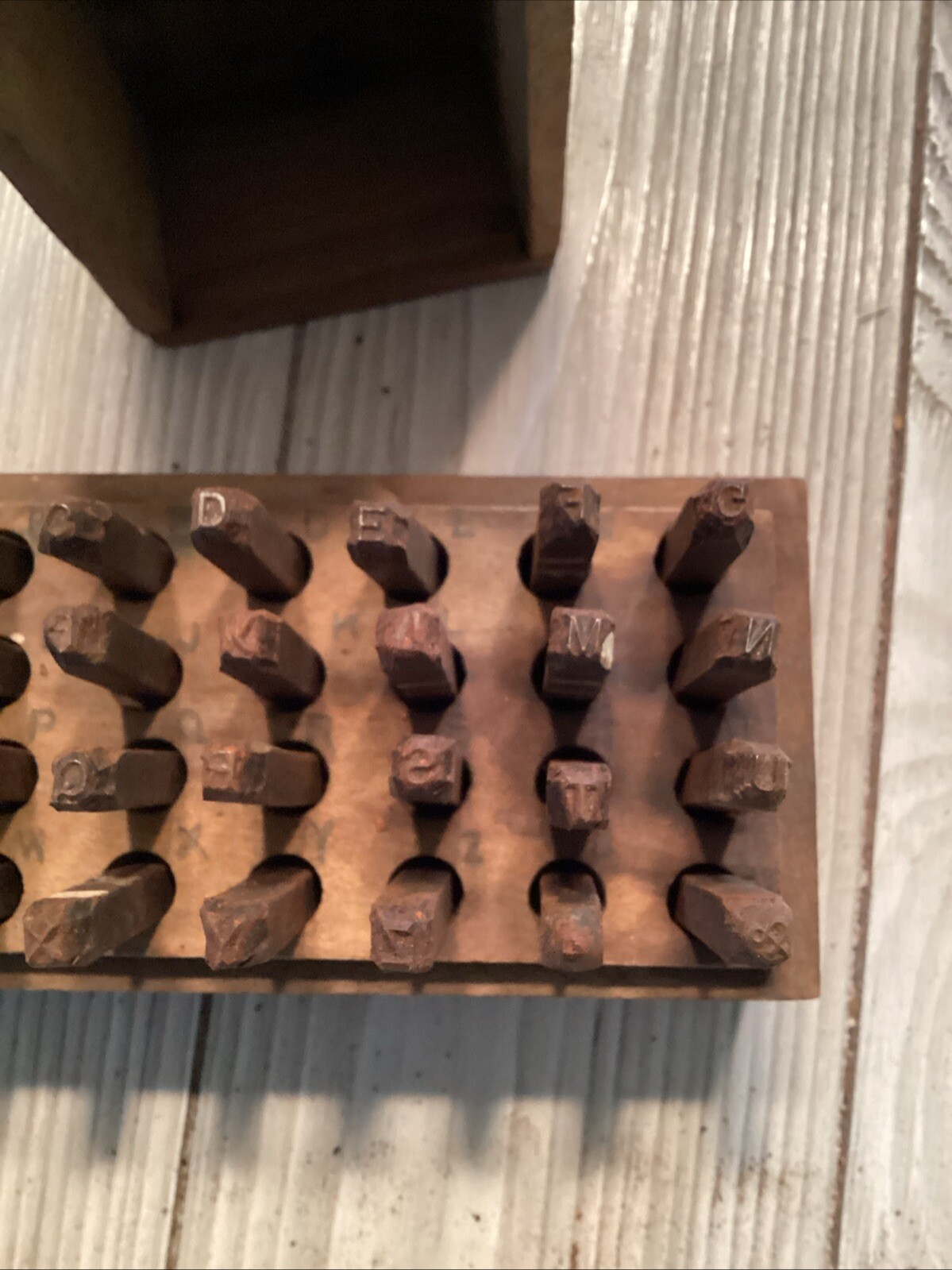 VTG Box Of Machinists Steel Letters. Set Of 28