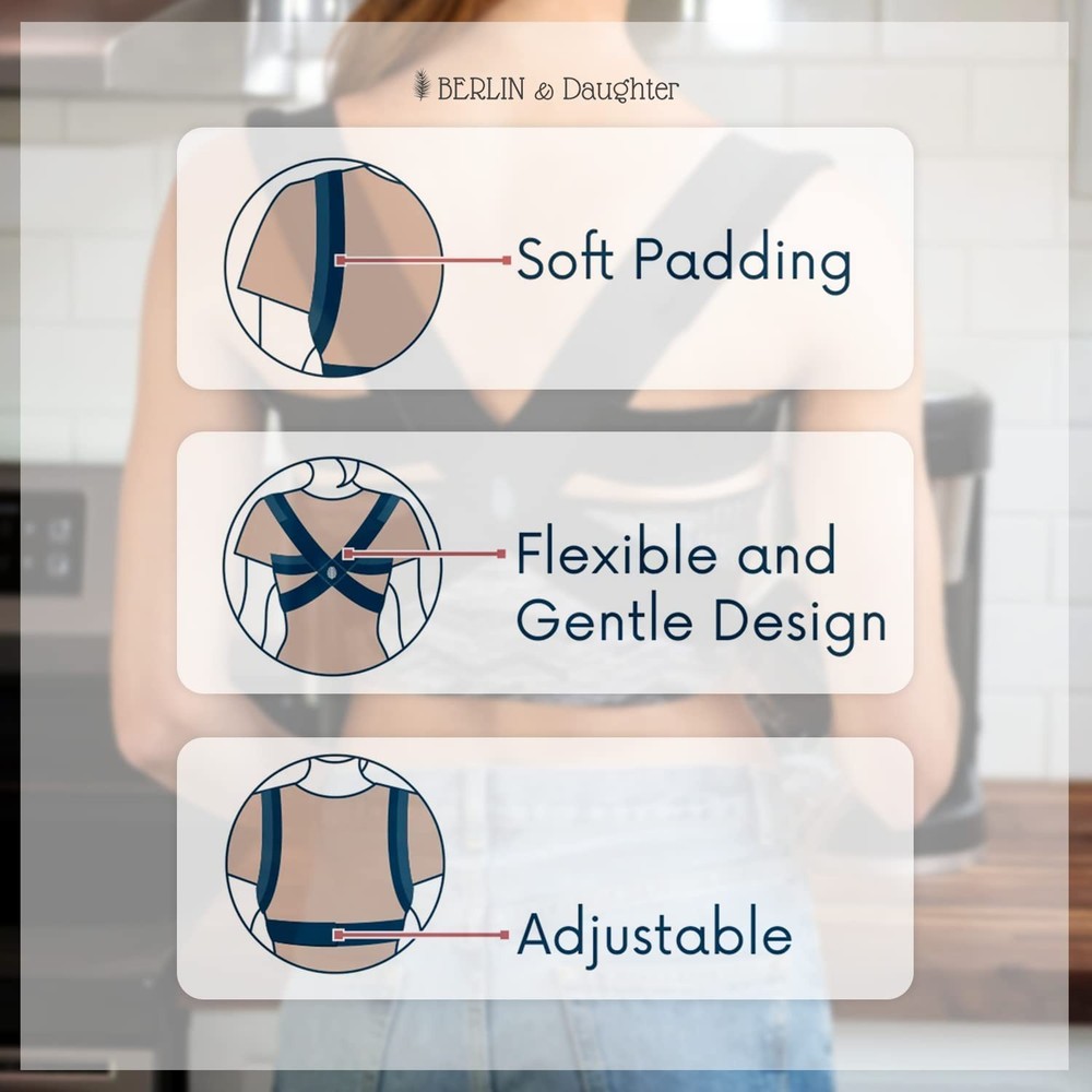 Posture Corrector - Fully Adjustable Breathable Clavicle Chest Back Support B...