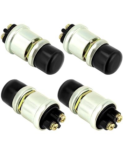 Engine Start Push Button Switch, 4 Pcs 12V 50A Momentary Start Switch for Car