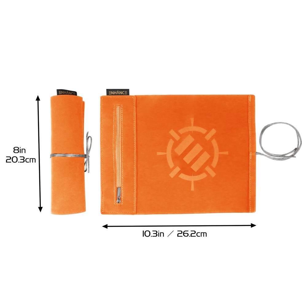 ENHANCE Roll on a Scroll™ Dice Rolling Mat & 12pc 6 Sided Dice Set