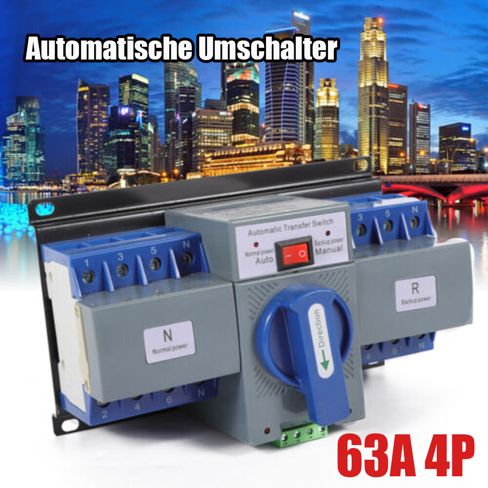 Dual Power Automatic Transfer Switch 63A 4P ATS for Seamless Power Transfer