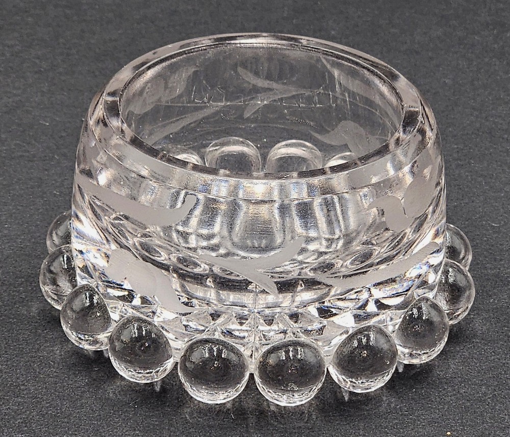 EAPG Master Salt Bryce Brothers Atlas Pattern Etched