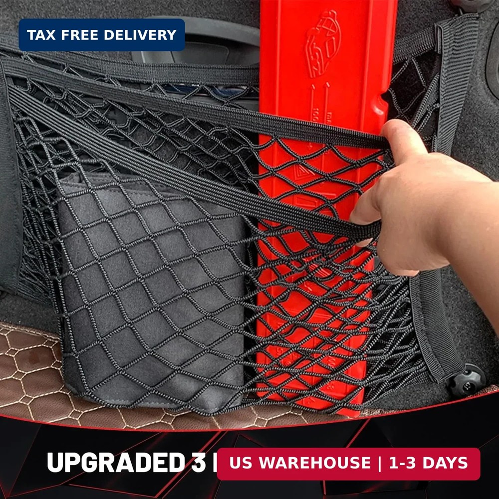 3 Layer Small Cargo Net 17.7" x 9.8" Elastic Stretchable Bungee Nets St