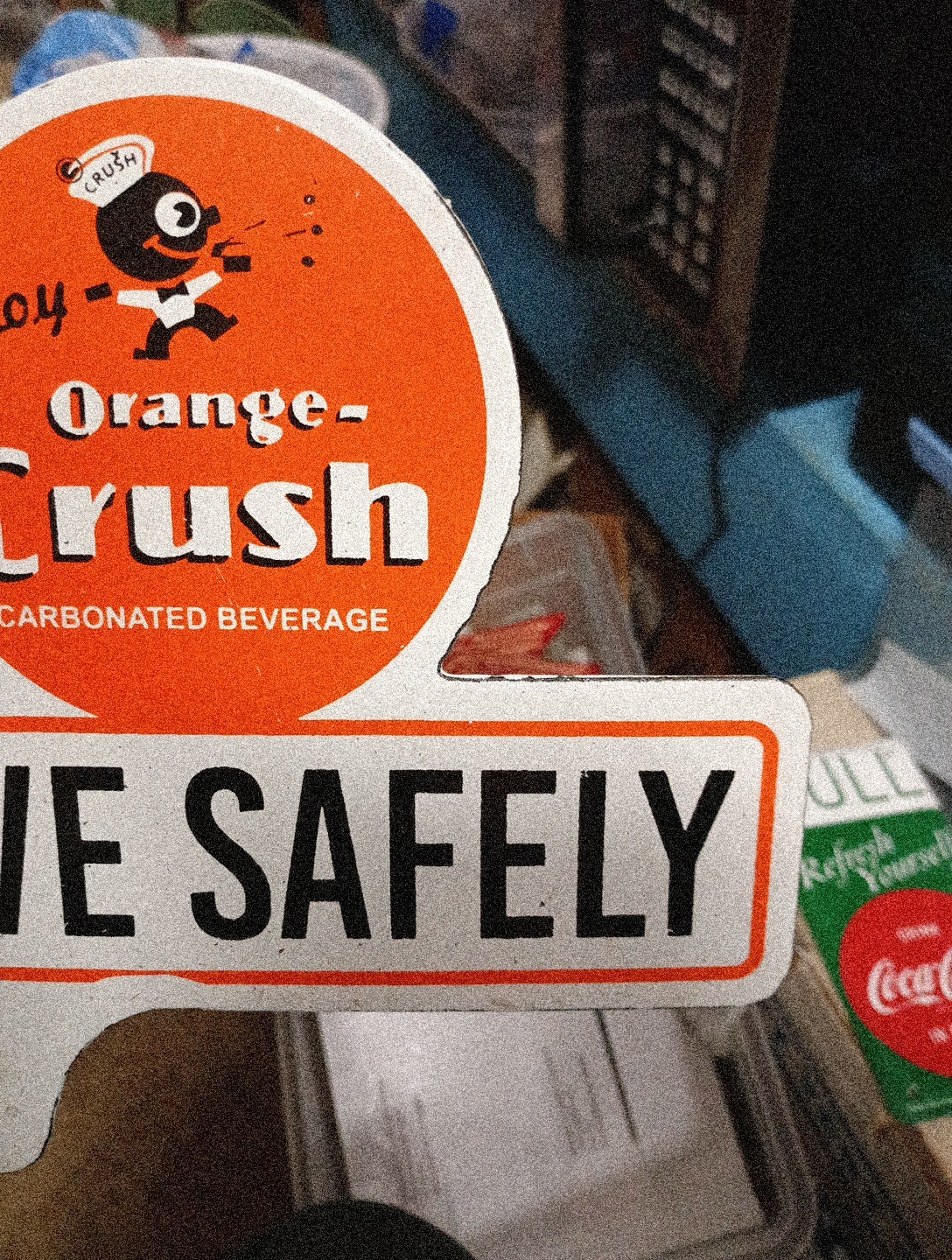 Porcelain Enjoy Orange Crush Drive Safely Topper
