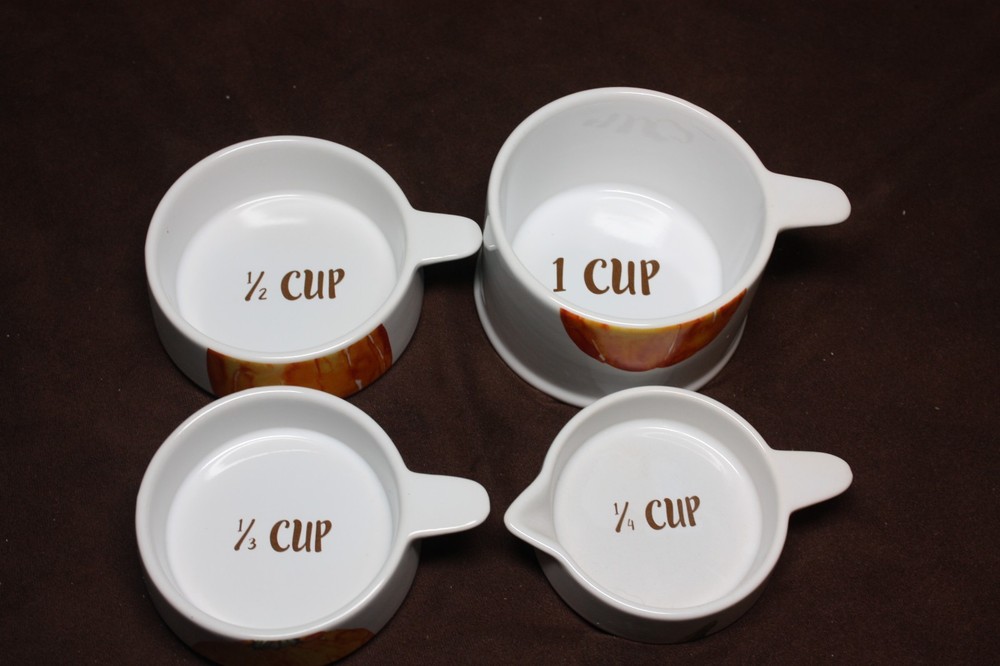 Whimsical PUMPKIN Ceramic Stacking Measuring Cups Set