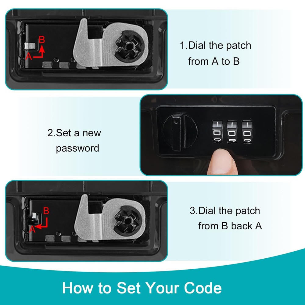 Combination Lock Boxes for Personal Items, Lockable Storage for Office Locker...