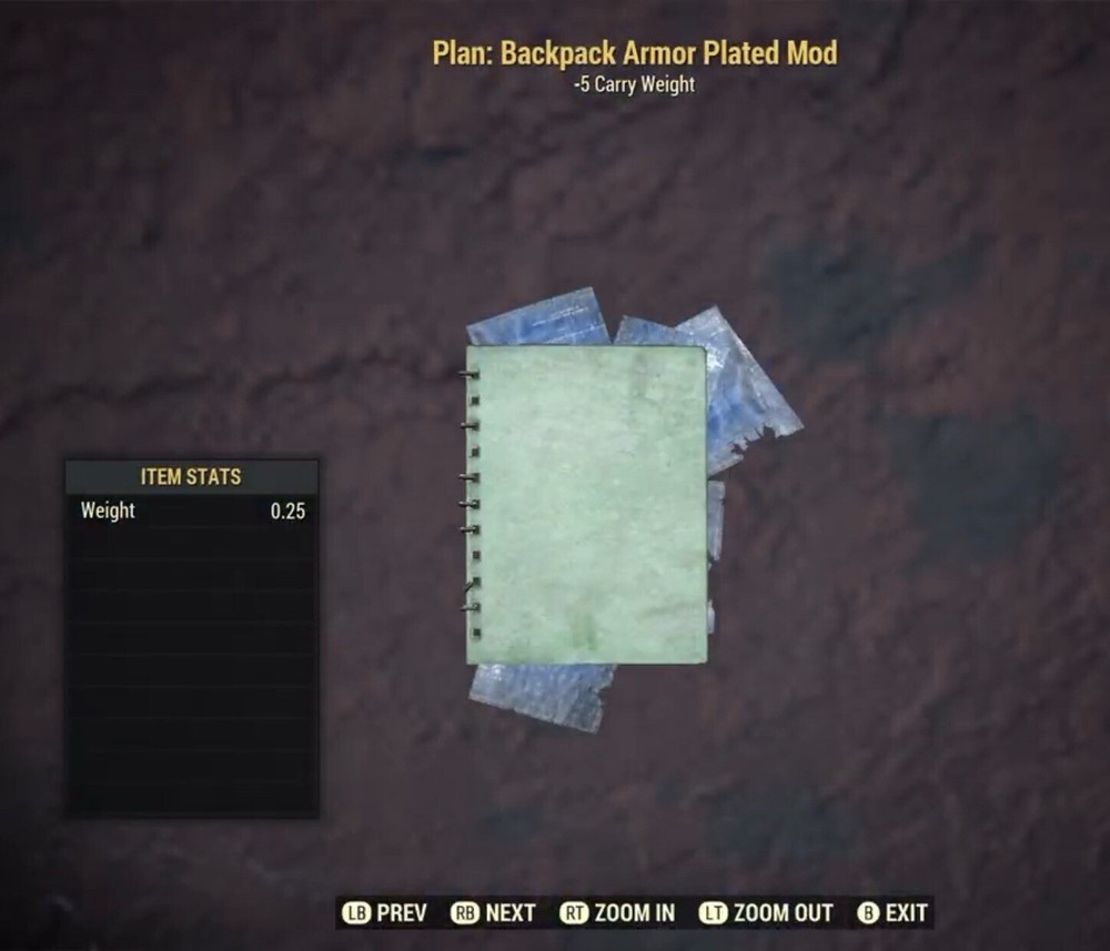 (Xbox) Backpack Armor Plated Mod Plan