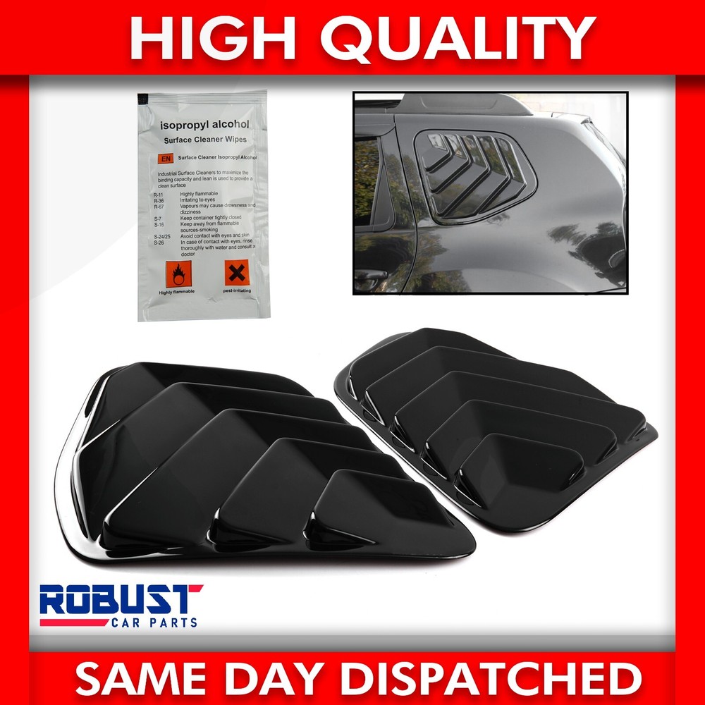FOR DACIA DUSTER 2 PCS ABS PLASTIC REAR QUARTER PANEL GLOSS BLACK (2010-2017)