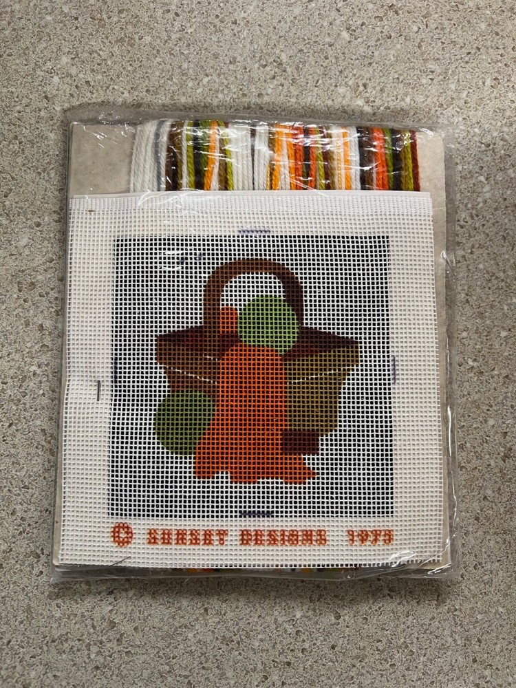 Sunset Designs Needle Pointers Knitting Basket Needle Point Kit #5395 New