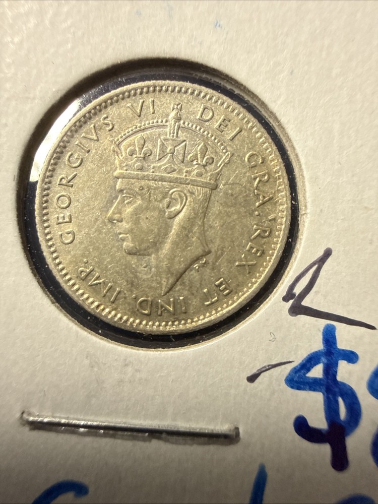 1940c Newfoundland Five Cent 5c Silver Coin C6