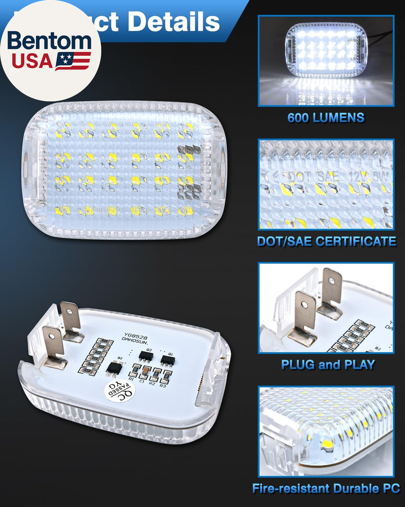 2 Transit Interior Cabin Courtesy Lights Cargo Load Space Area Dome Lights Repla