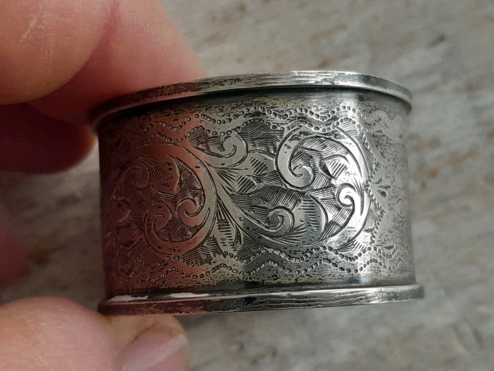 Vintage Solid Silver Napkin Ring Holder Hallmarked Birmingham Display Collector