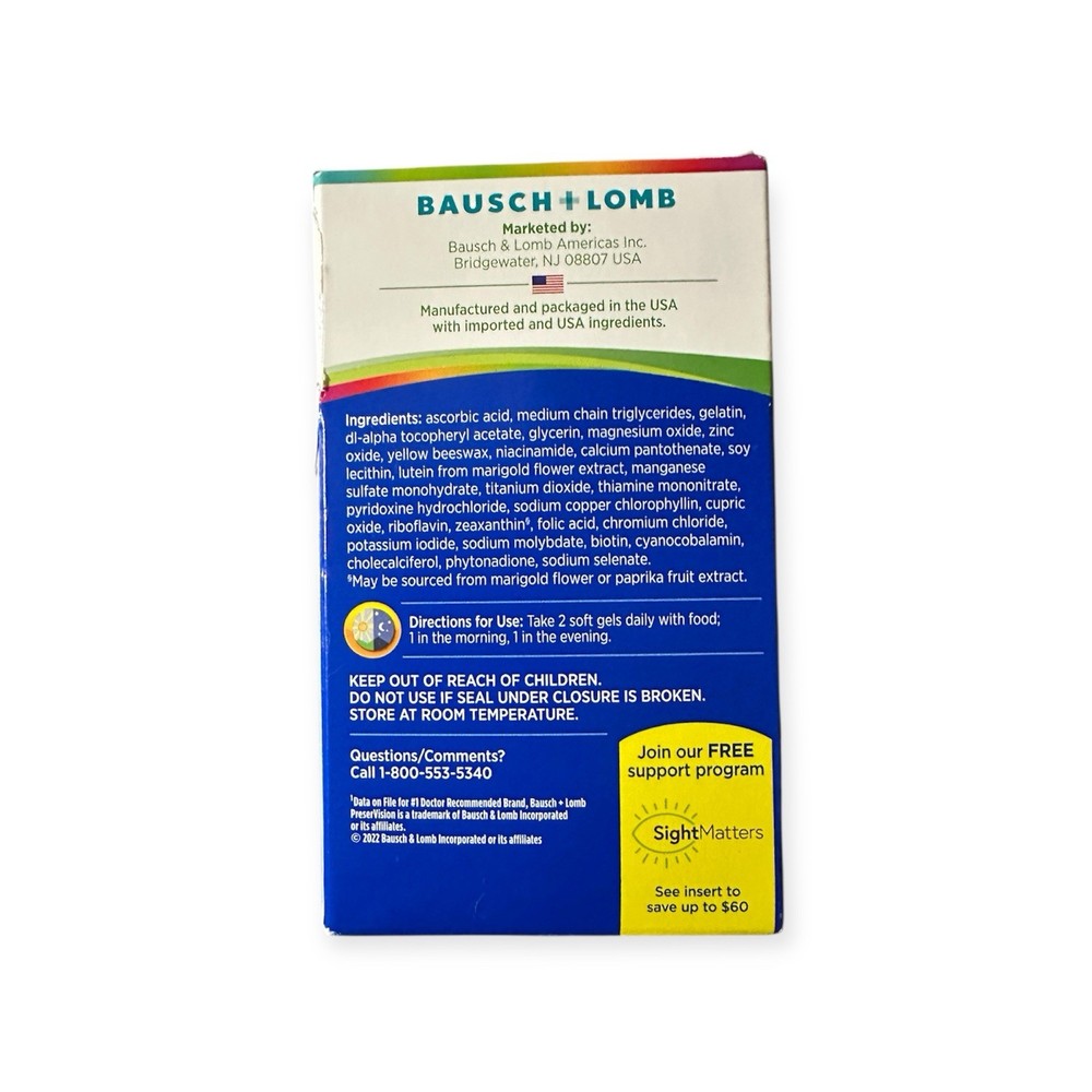 PreserVision AREDS 2 + Formula Multivitamin 100ct Exp 09/26+