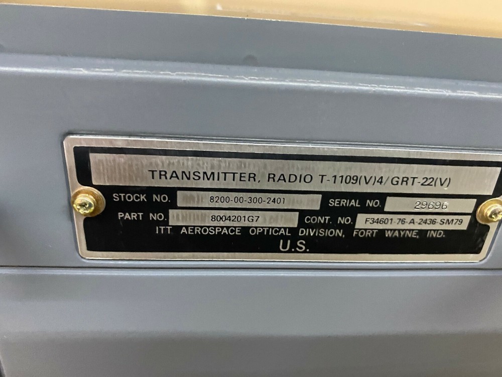ITT Aerospace T-1109 GRT-22 Radio Transmitter 8004201G7