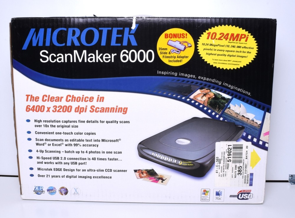 Microtek Scanmaker 6000 Flatbed With Original Manual