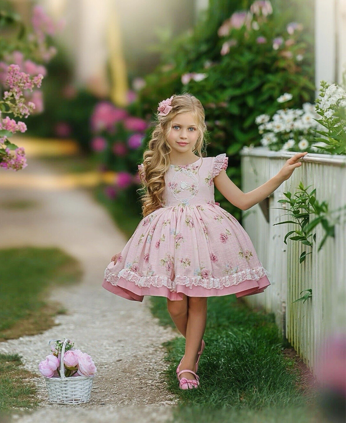 Dollcake Her Rose Garden Dress with garden Bag Size 9