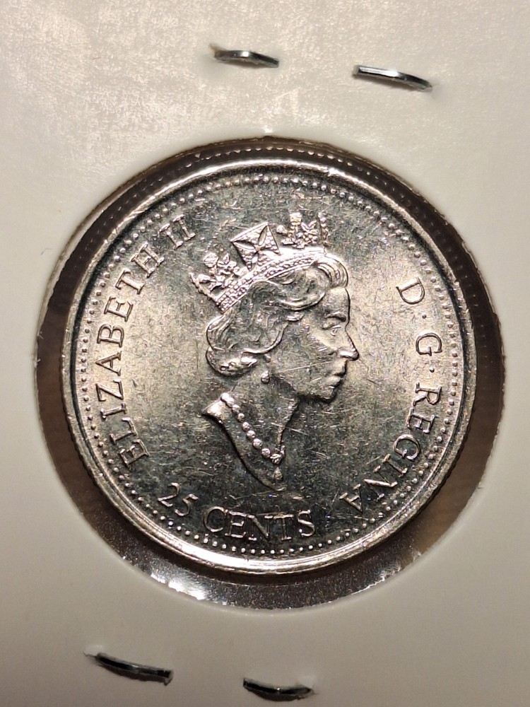 2000 Canada 25 Cents Maple Leaf Entry Into The Third Millennium Special Design