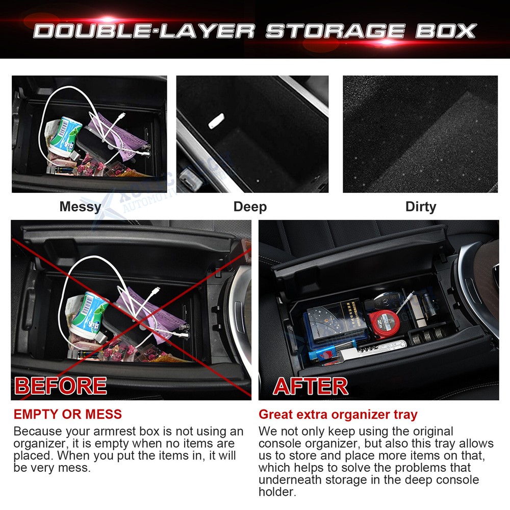 Console Container Tray Secondary Storage Box Insert For Mercedes C GLC Class 15+