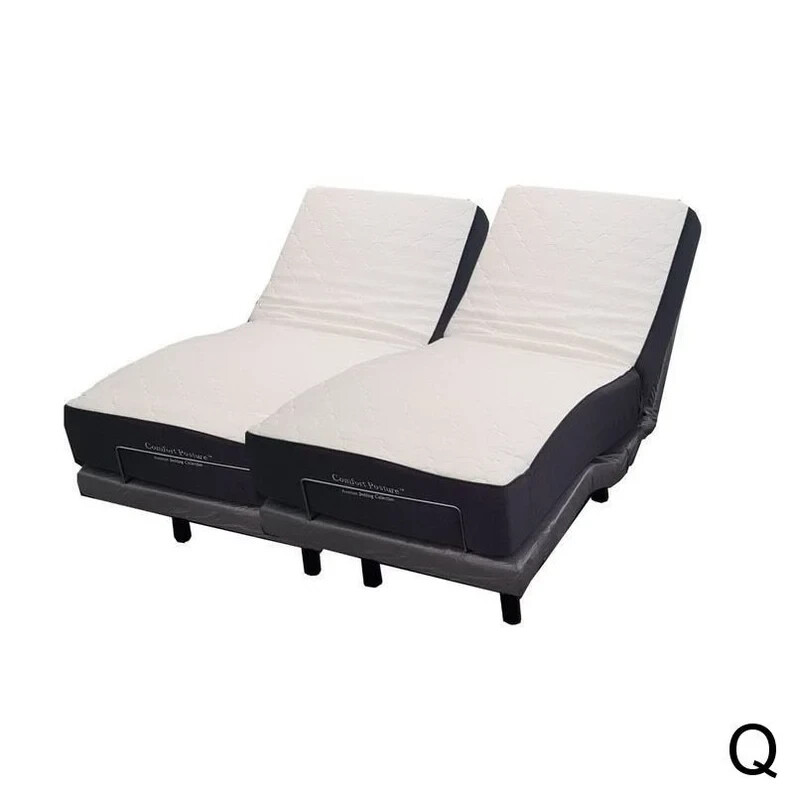 Split Queen Massaging Zero Clearance Adjustable Bed Base