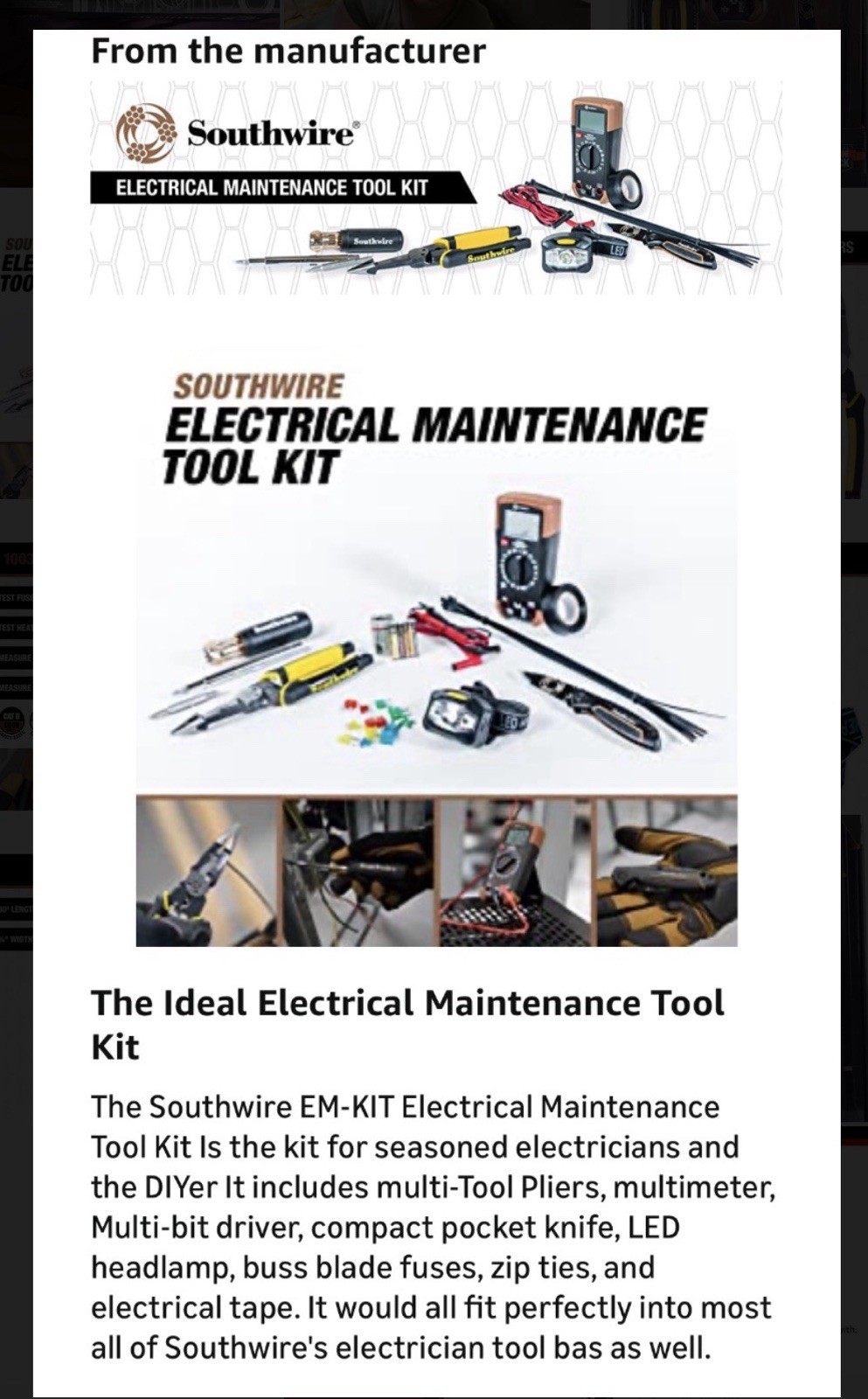 Southwire Electrical Maintenance Tool Kit Gift Set: Multimeter,fuses,lamp & More