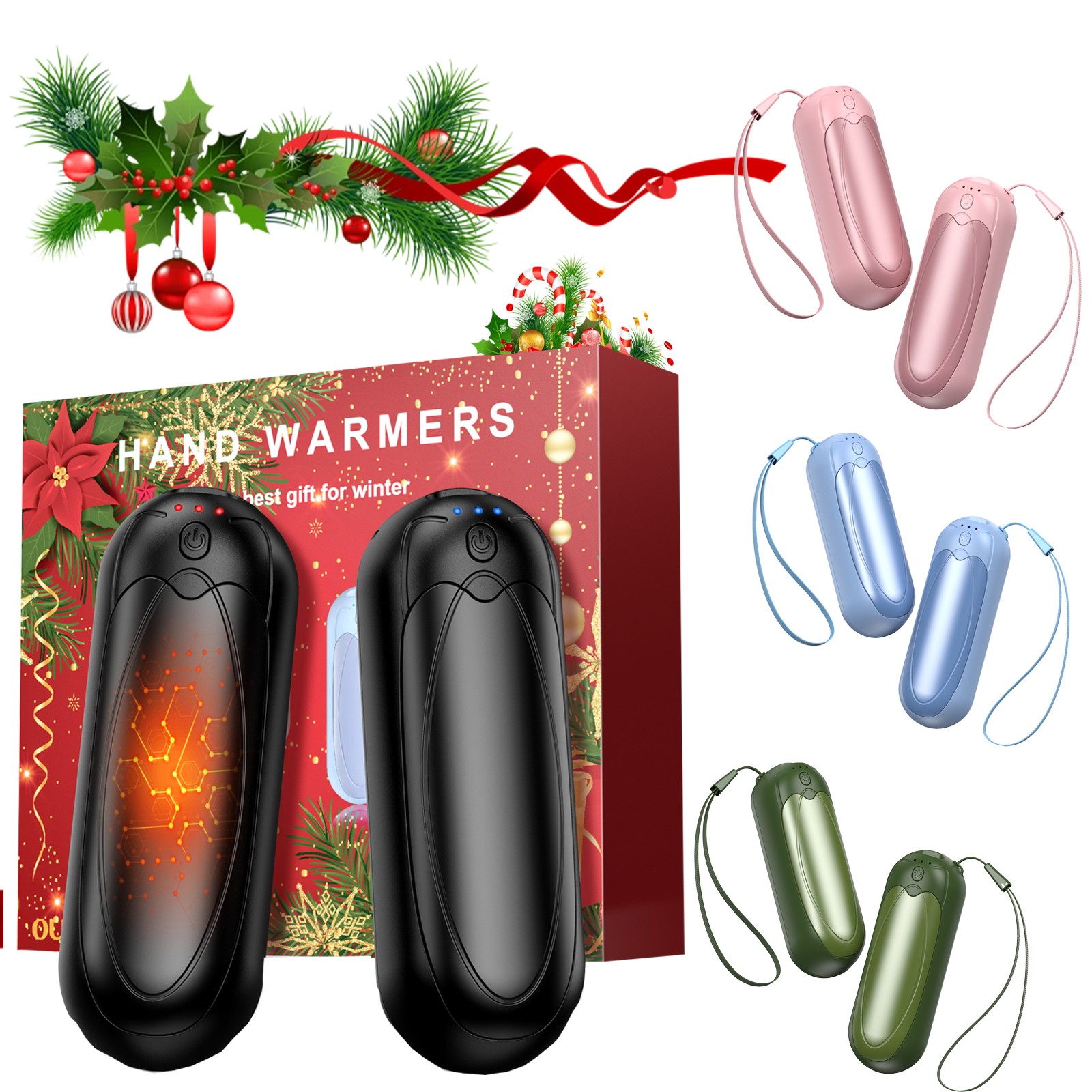 Hand Warmers Rechargeable 2 Pack, Portable Hand Warmers 7000mAh with 3 Levels