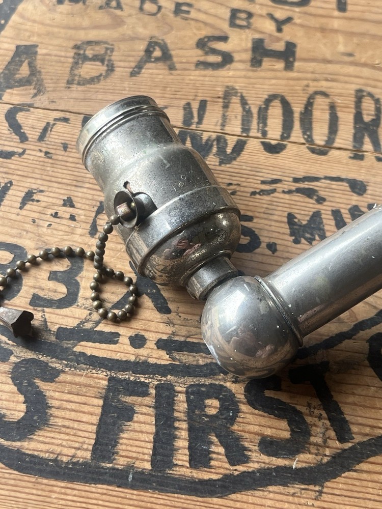 Antique Nickel Plated Wall Light Sconce Bryant Pull Switch Tassel Tip