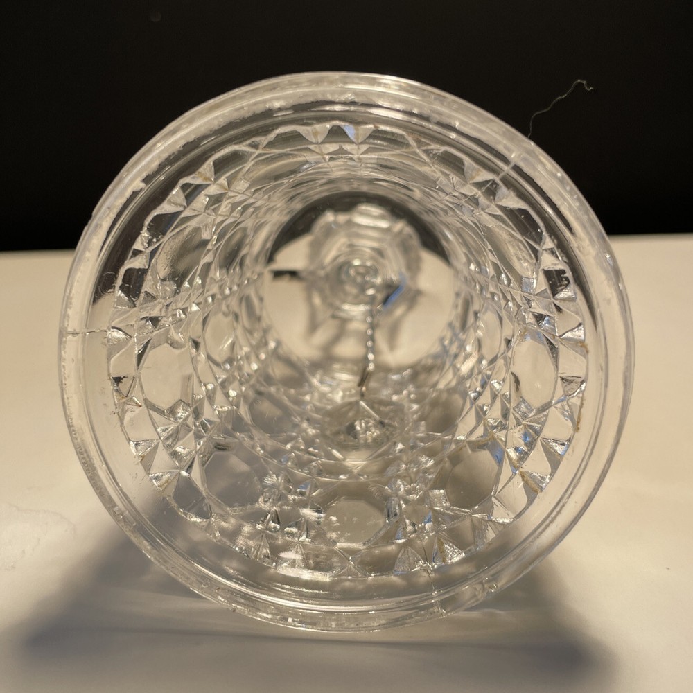 VINTAGE CRYSTAL BELL BUTTON PATTERN 5 1/4" TALL