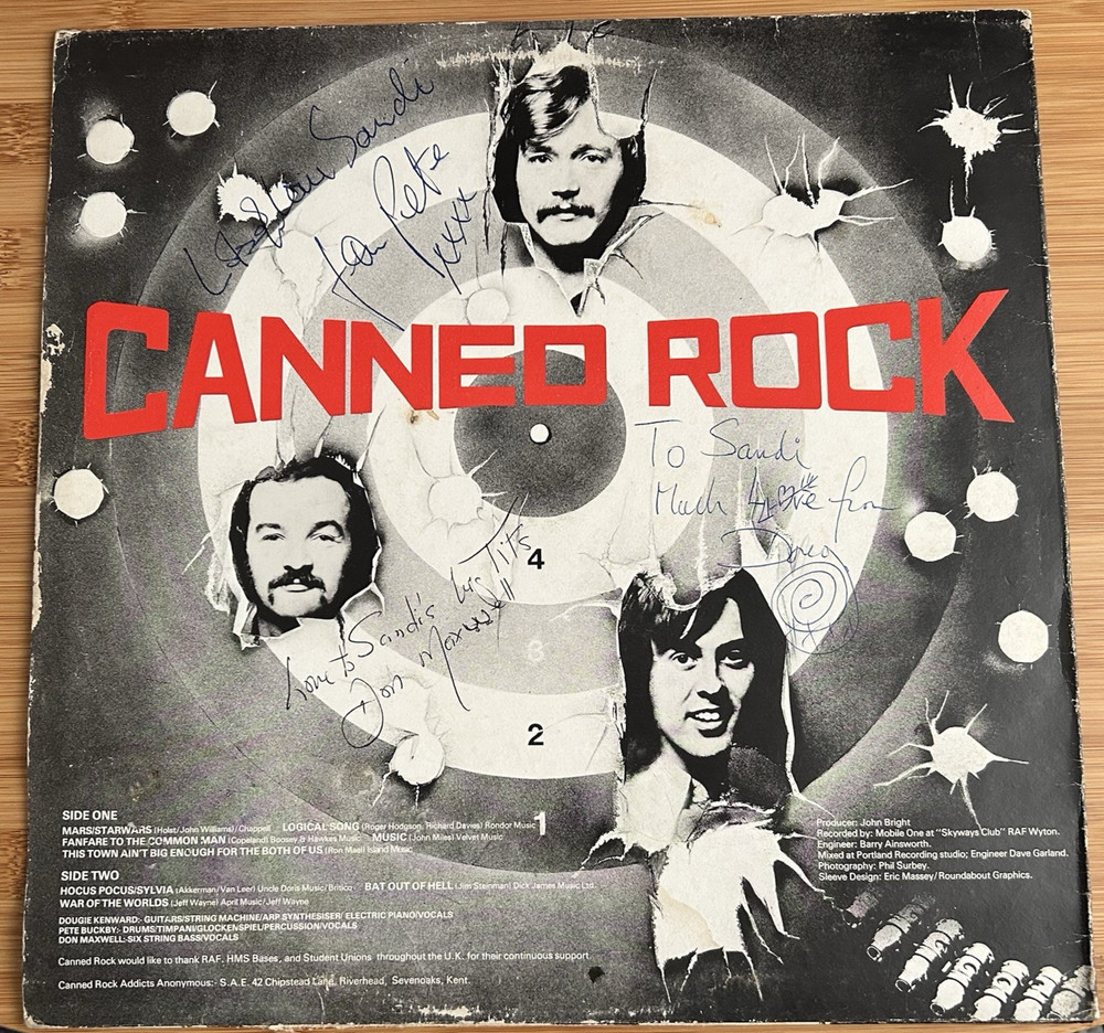 Canned Rock "Live" Vinyl - UK Import - Autographed/Signed - Dougie Kenward + 2