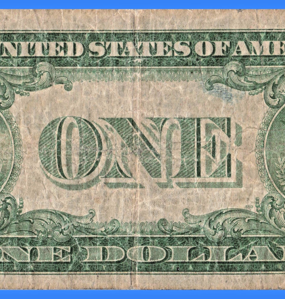 1935 $1 One Dollar Silver Certificate Double Date Gutter Fold Error, Circulated