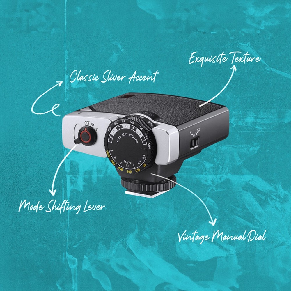 Flashpoint FlashBack Lux Junior Retro Camera Flash (Black), Godox Lux Junior