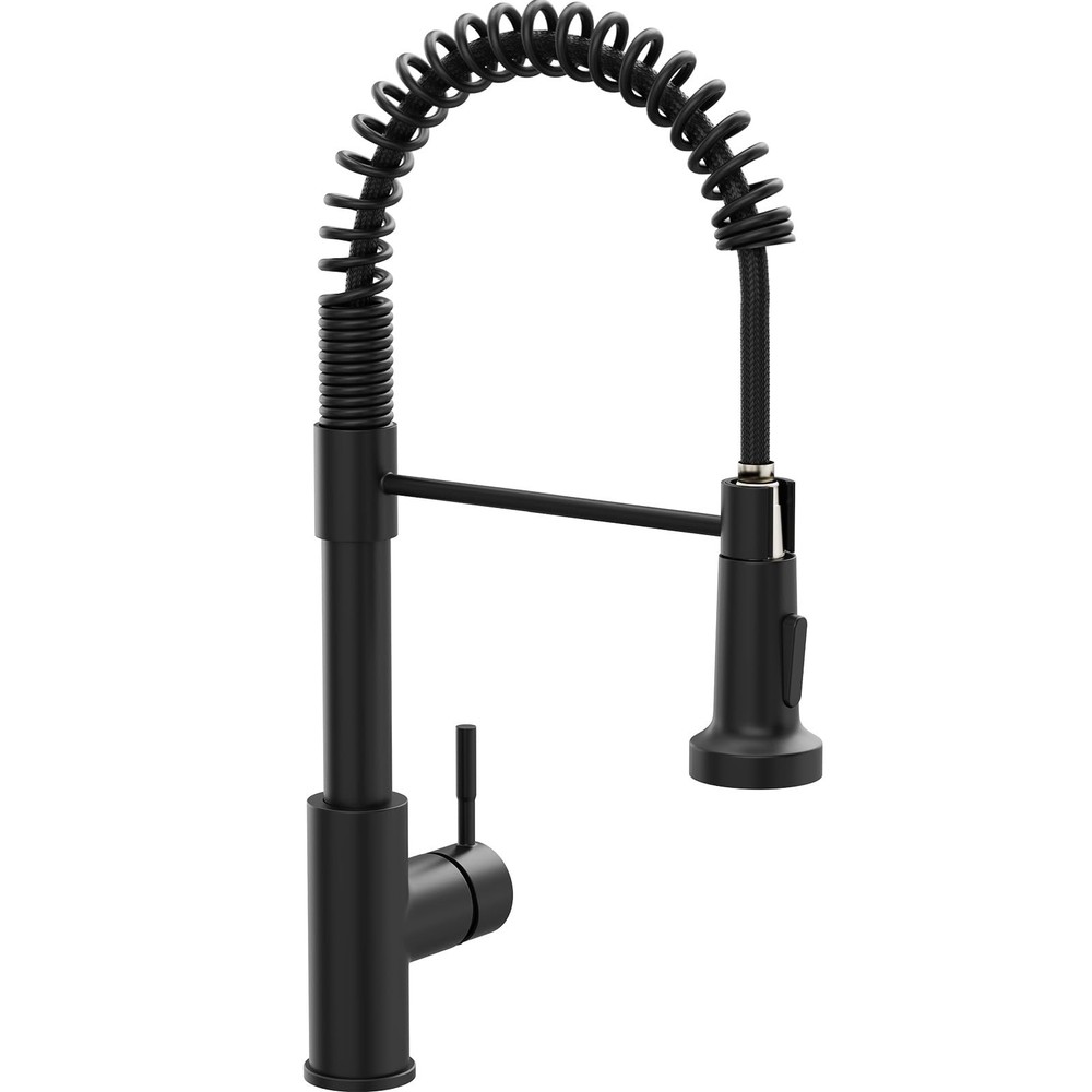 Black Kitchen Faucet with Pull Down Sprayer Single Hole Spring Kitchen Sink F...