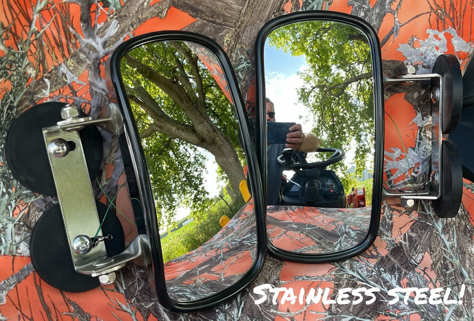 BEST YOU CAN BUY! TRACTOR MAGNET MIRRORS Skidsteer RUBBER COATED STAINLESS STEEL