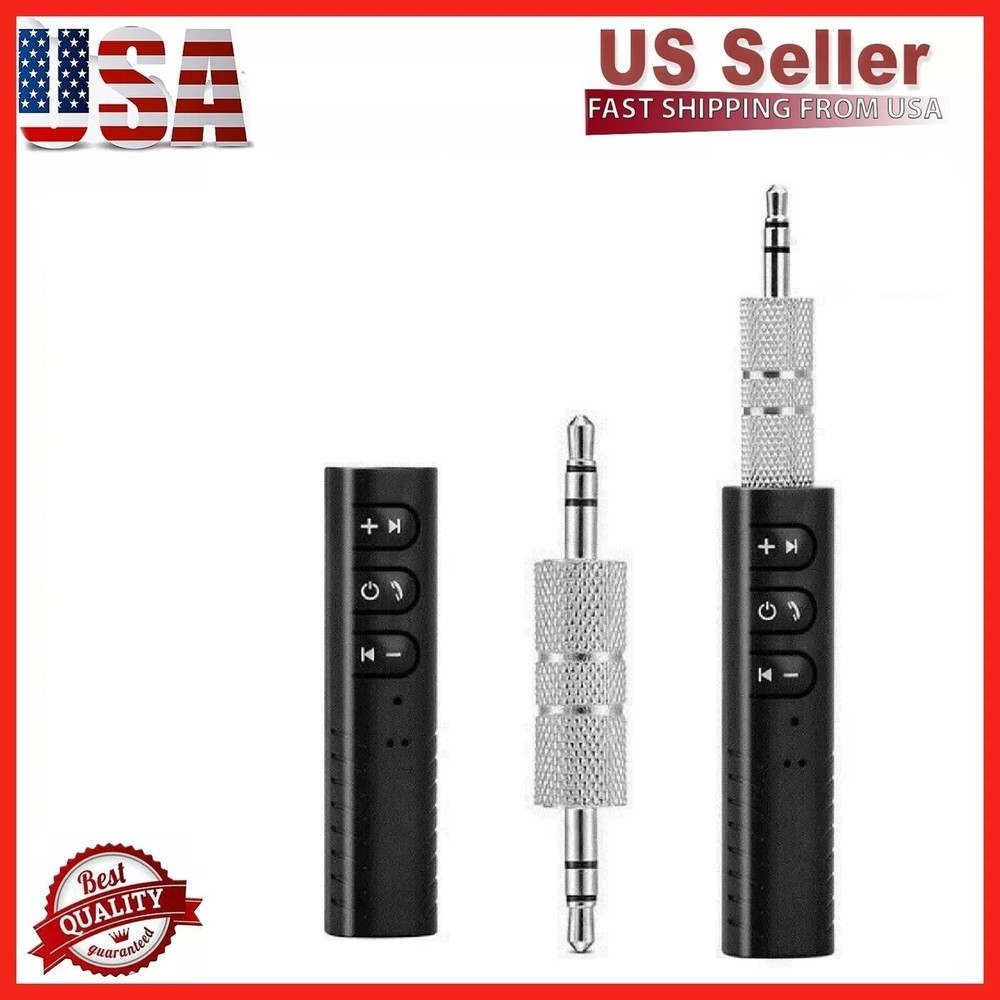 New Wireless Bluetooth Receiver 3.5mm AUX Stereo Music Hands Free Car Adapter