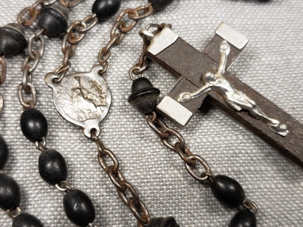 Beautiful Rosary Black Beads Prayer Religious Christian Gift C10