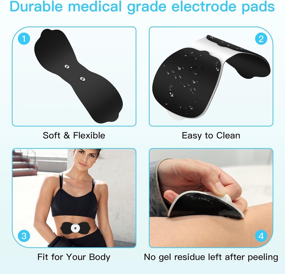 Tens Unit Wireless Electrode Pads, Replacement Pads with Black