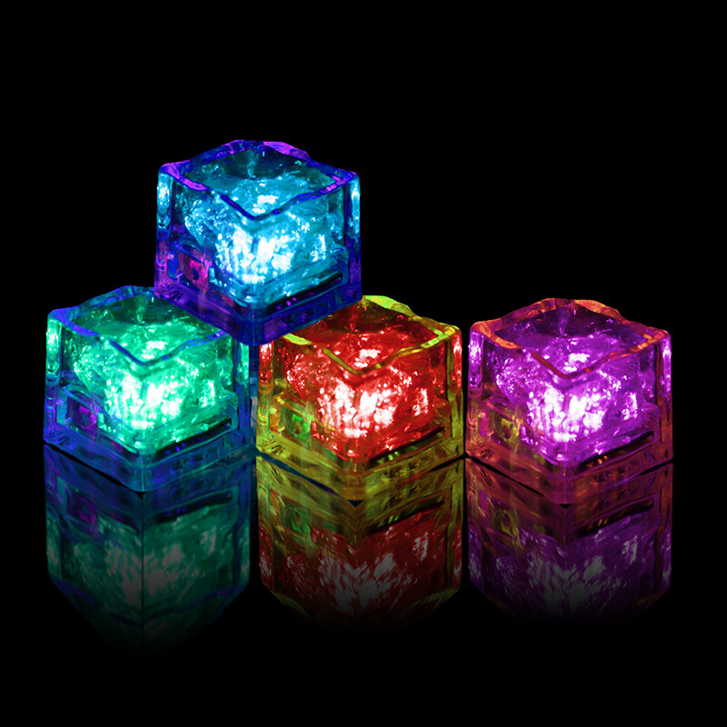 24Pcs LED Light Ice Cubes Liquid Sensor Luminous For Party Wedding Pond Bath