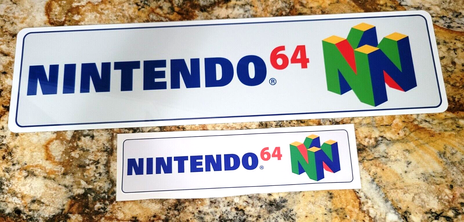 Nintendo 64 Aluminum sign 6" x 23" with free decal.