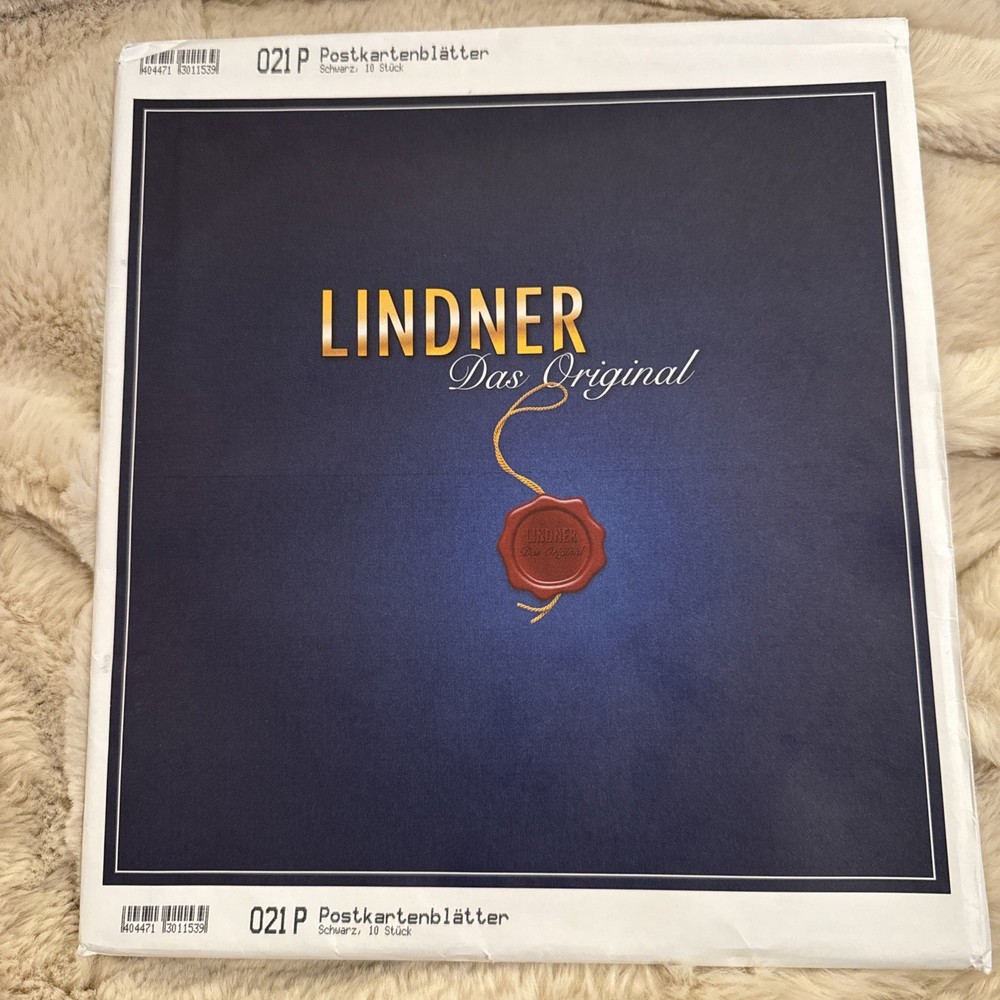 Lindner 5-Postcard Omnia Pages, Black, 10 Pack