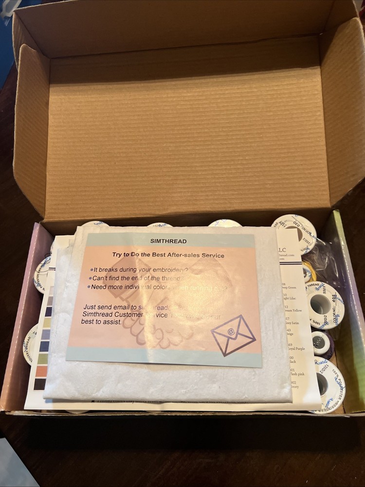 NIB Sealed SIMTHREAD HIGH QUALITY EMBROIDERY THREAD 40 SPOOLS, POLYESTER